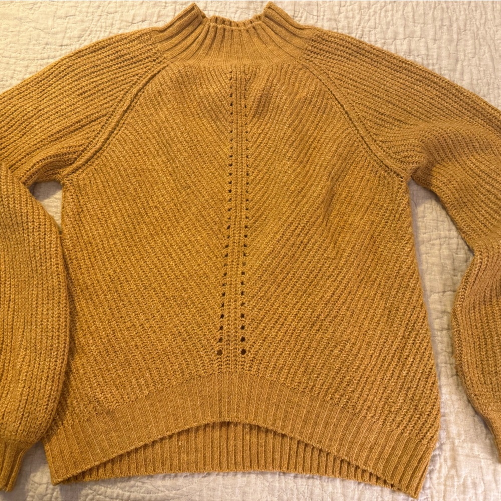 Pink Rose Off-the-Shoulder Mustard Sweater